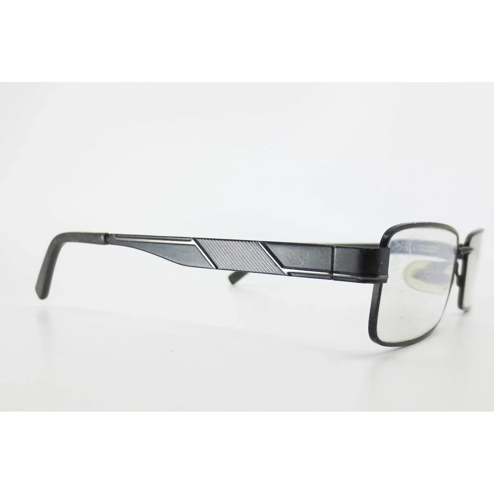 Robert Mitchel RM3 BK Rectangular Matte Black Metal Eyeglass Frames 54-18-140